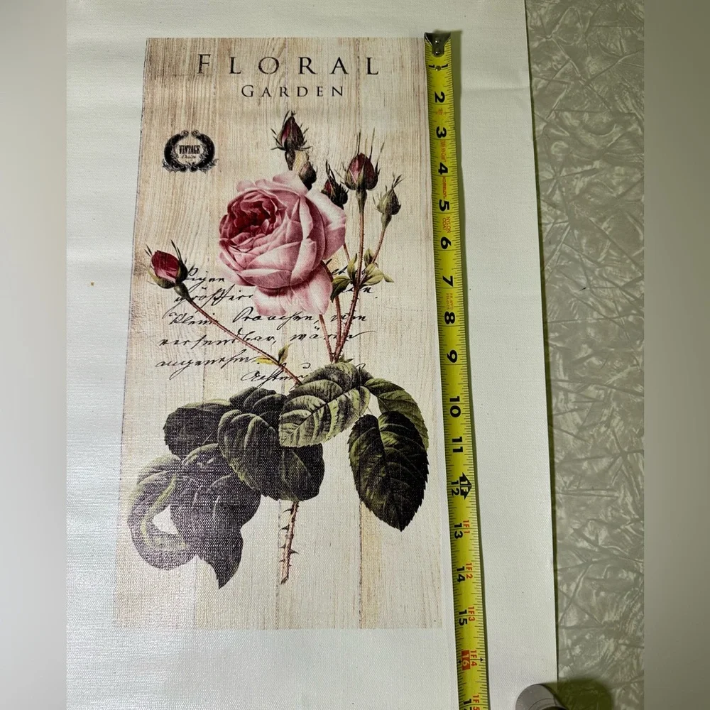Printed art on loose‎ unstretched Canvas Rose Bud Cottage Floral Garden Craft